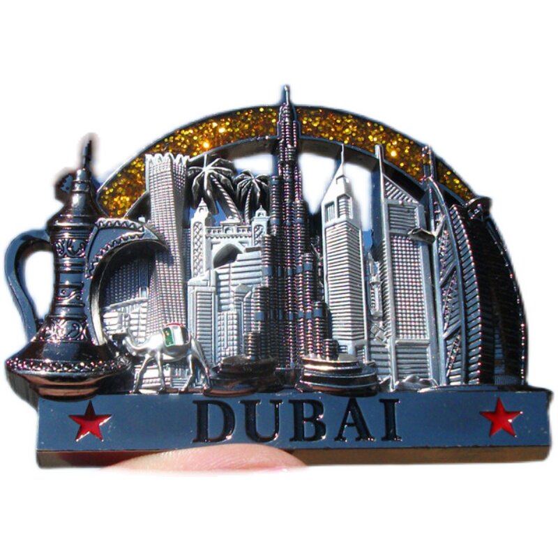UAE LOCAL FRIDGE MAGNET DUBAI TRAVEL BACK DUBAI UNDER THE RAINBOW CLASSIC LANDMARK COLLECTION OF A VARIETY OF MODELS