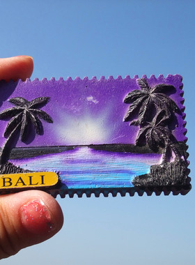 印度尼西亚 印尼巴厘岛当地冰箱贴 椰林美景 多色 BALI
