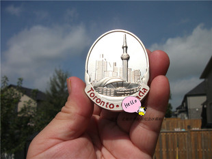 旅背冰箱贴 加拿大当地购买 多伦多 TORONTO CN塔 天际线 金属贴