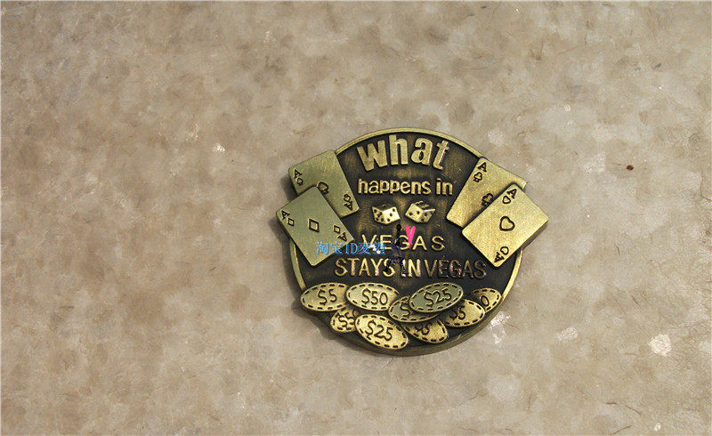 TRAVEL COMMEMORATIVE FANTI MAGNET LAS VEGAS LAS VEGAS METAL FRIDGE MAGNET CHIP SOUVENIR