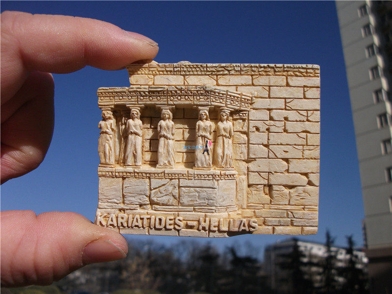 TRAVEL MEMORIAL FRIDGE STICKER GREECE GREECE MAGNET ACROPOLIS PARTHENON GIRL PILLAR