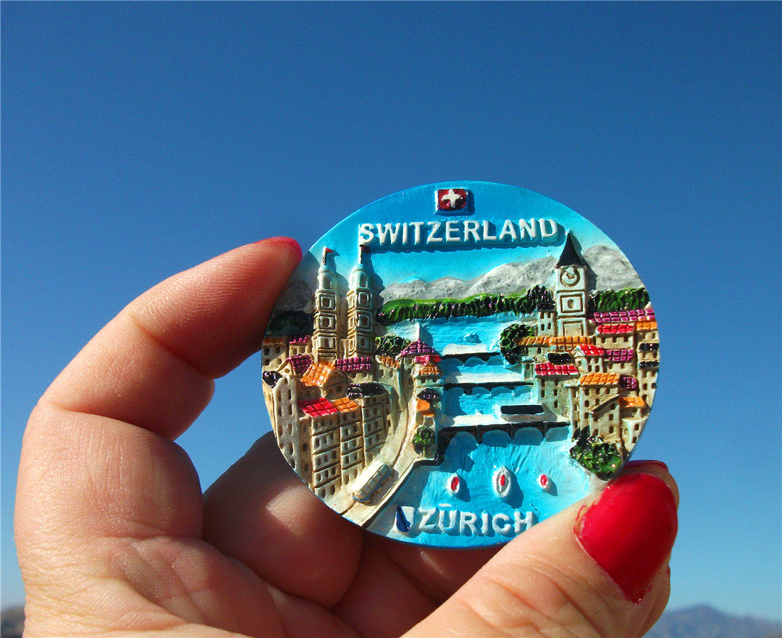 瑞士当地冰箱贴 瑞士 苏黎世 zurich 苏黎世湖 金融中心 多款