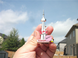 旅背冰箱贴 小夹子 加拿大当地购买 多伦多 TORONTO CN塔 金属贴