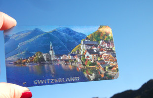 瑞士当地购买冰箱贴 SWITZERLAND 瑞士的湖光山色 铝箔