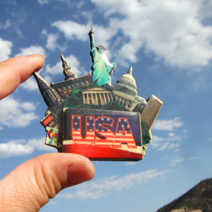 美国当地购买冰箱贴 木质多款 自由女神 国会山 林肯纪念堂