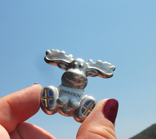 瑞典当地冰箱贴 有瑞典国旗的麋鹿 金属冰箱贴 精致 多款