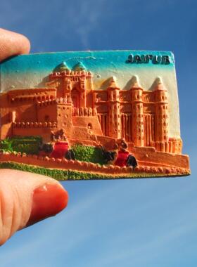 印度当地购买冰箱贴 斋浦尔 JAIPUR 粉红色之城