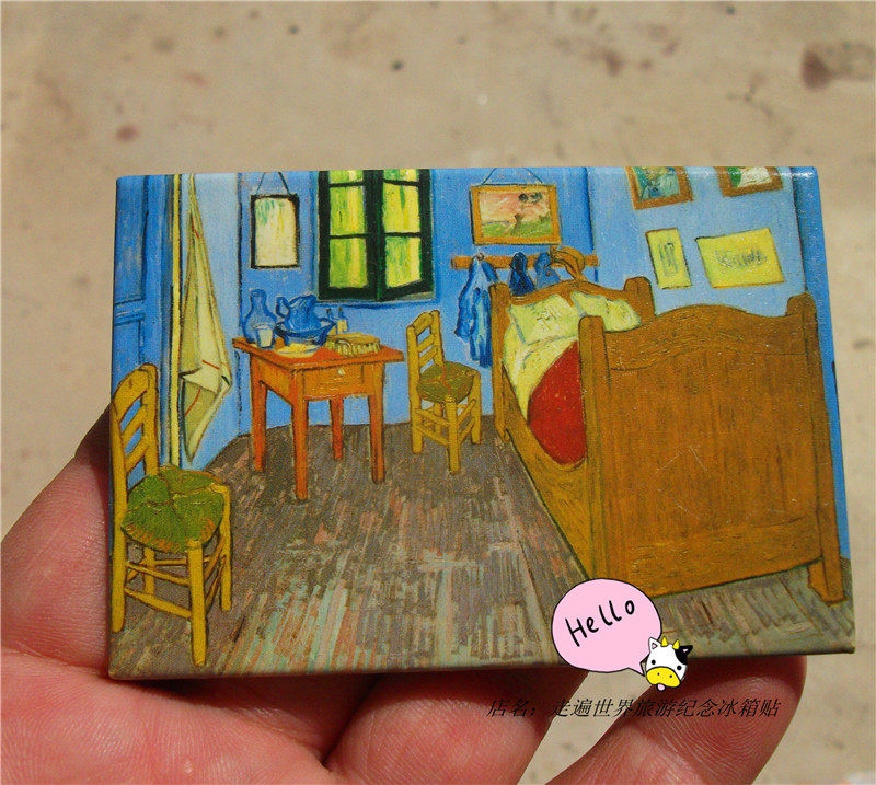 荷兰当地购买 梵高名画冰箱贴 梵高在阿尔的卧室 午间休息多款