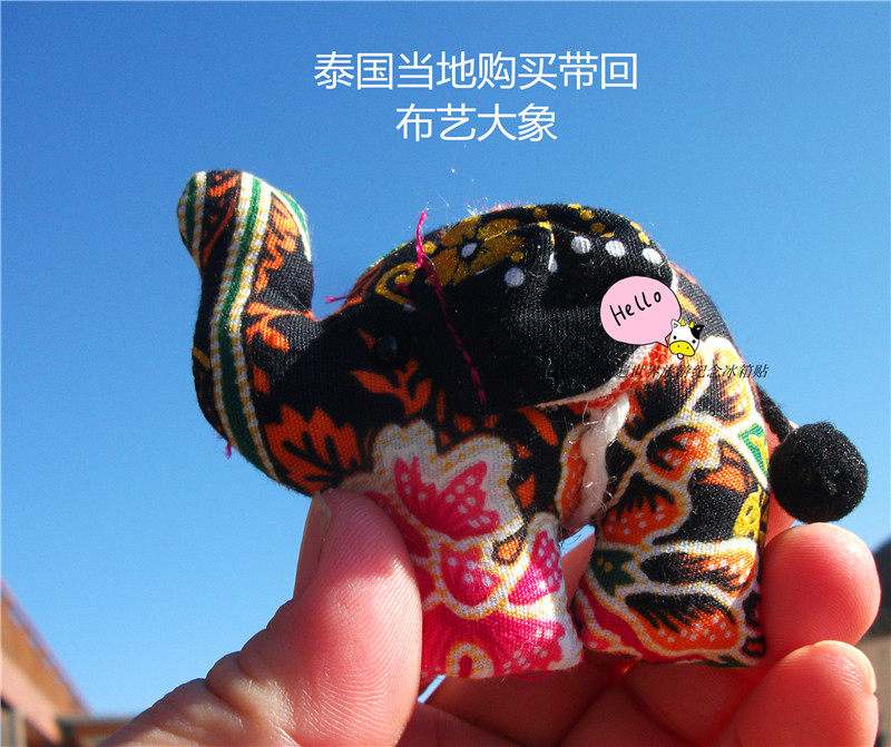 THAILAND LOCAL BUY REFRIGERATOR MAGNETS CUTE ELEPHANTS FABRICS DOUBLE-SIDED MULTI-COLORED MULTI-COLORED