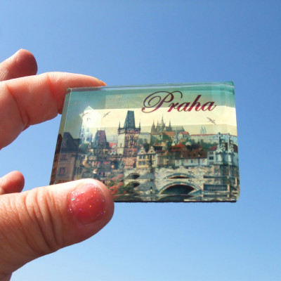 捷克 布拉格当地购买冰箱贴 PRAGUE 精致玻璃材质多款