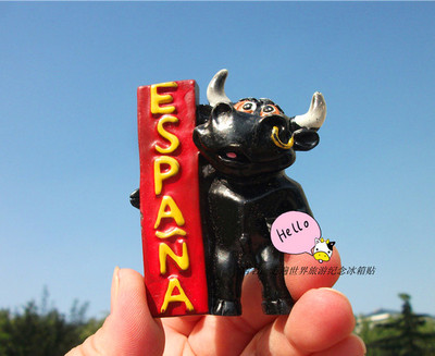 西班牙当地购买冰箱贴威武公牛