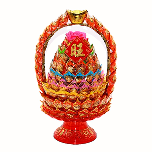 过年春节手工花篮糖塔材料摆件莲花灯旺来潮汕闽南拜天公妈祖糖塔