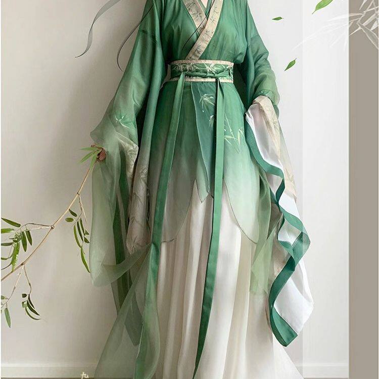 原创齐腰魏晋南北朝成人汉服女中国风八破裙素款清冷风日常款古装