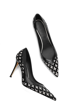 32-45码黑色性感百搭高跟鞋女新款时尚单鞋气质细跟真皮浅口女鞋