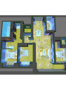 住宅商场Dialux evo照度模拟照度计算效果图伪色图点照度值代做画