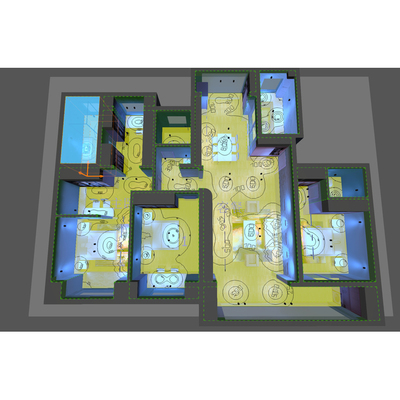 住宅商场Dialux evo照度模拟照度计算效果图伪色图点照度值代做画