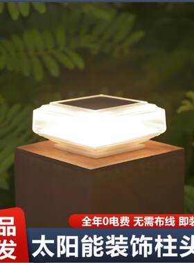 太阳能户外柱头灯别墅庭院围墙门柱灯室外院子花园防水装饰栏杆灯