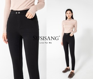 显瘦高腰收腹量子裤 修身 420克重加绒小黑裤 苏尚儿玻尿酸润肤裤