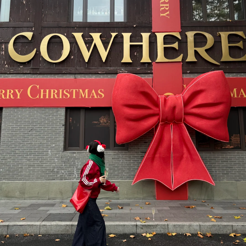 巨型蝴蝶结圣诞新年美陈装饰
