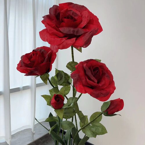 巨大型七夕玫瑰纸艺花婚礼大玫瑰道具商场摆件网红橱窗装饰情人节