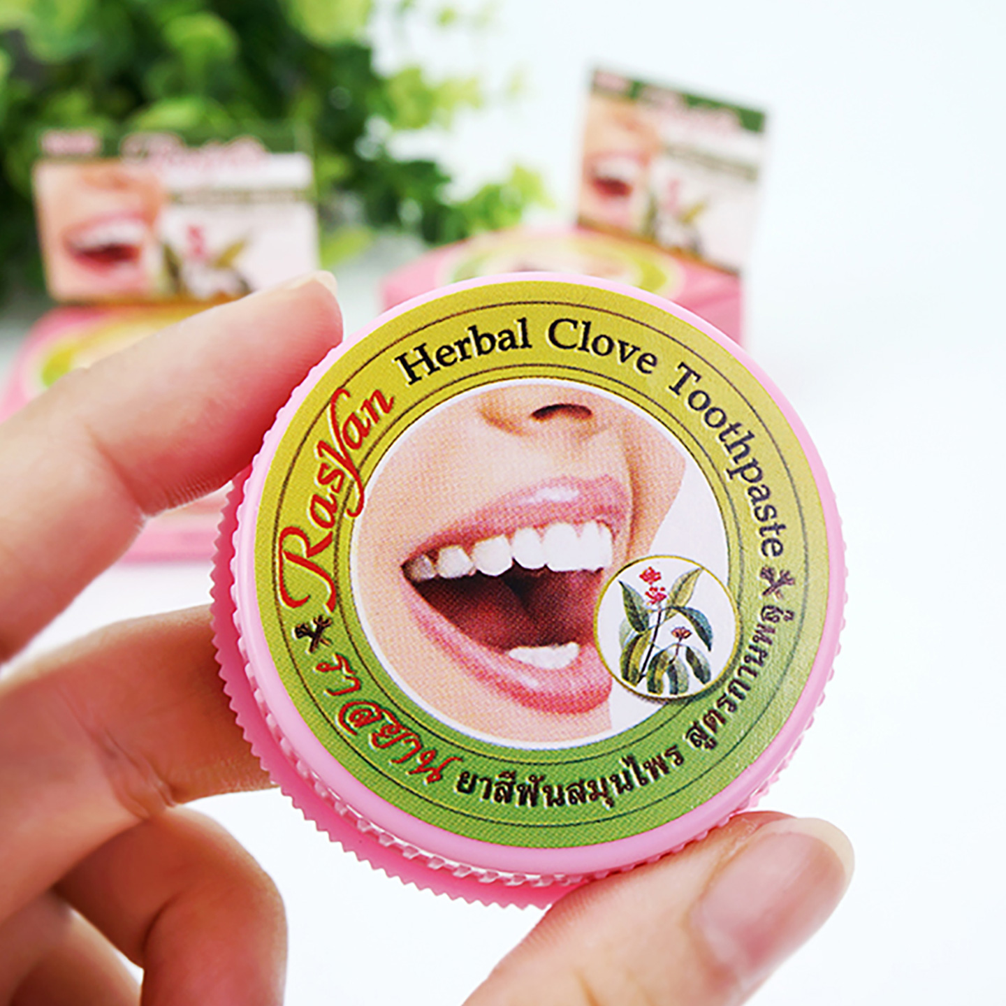 泰国进口丁香rasyan牙粉去牙渍亮白牙齿清新口气薄荷牙膏国民品牌