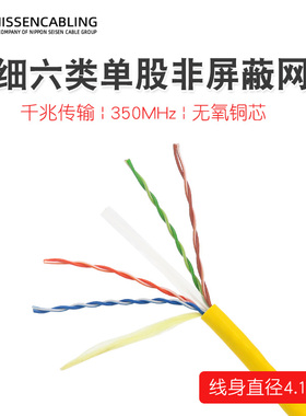 NIPPON原装日线极细网线SPG6单股千兆六类双绞线CAT6高速细线纯铜