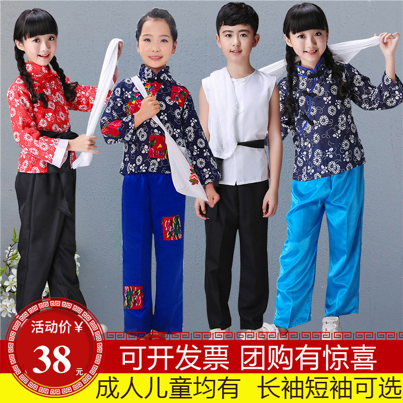 小荷风采新华报童儿童演出服装民国卖报歌女童村姑舞台表演舞蹈服