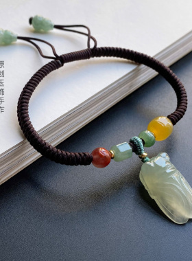 天然一鸣惊人挂坠学生编织手绳
