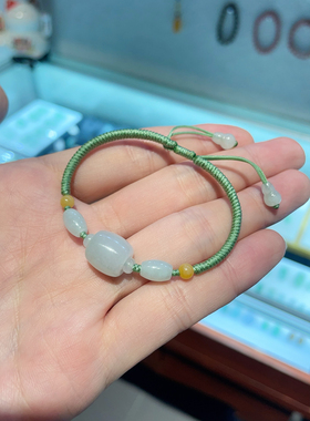 小清新款翡翠路路通转运手绳