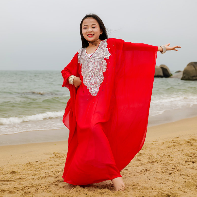 舞娘肚皮舞甩发袍子Khaleegy哈利吉甩发袍子 儿童走秀表演服装