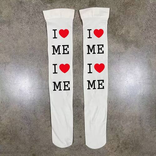 日系I&ME亚文化朋克印花长筒袜二次元lo丝袜cos过膝袜复古风y2k袜