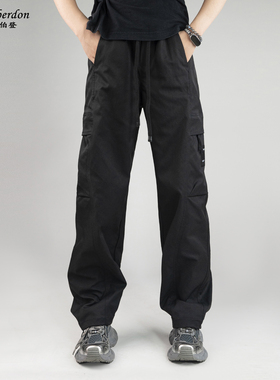 阿玛伯登美式工装风加绒多口袋直筒裤冬季加厚休闲长裤情侣款