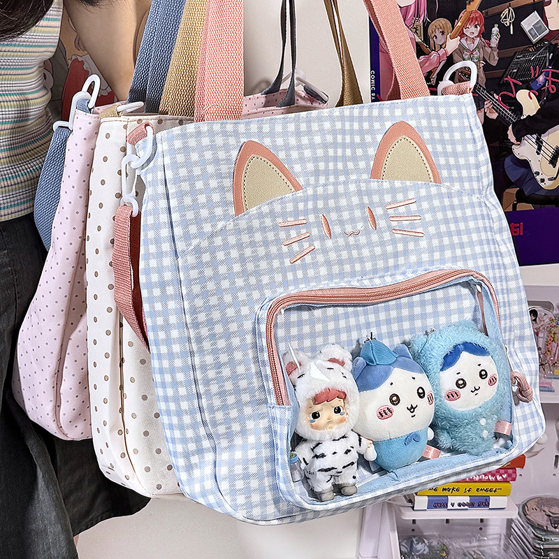 日常基础款JK猫咪学院风休闲痛包