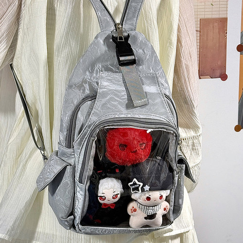基础二次元漫展10cm15cm娃包小食量透明谷子吧唧单肩斜挎双肩痛包 - 封面