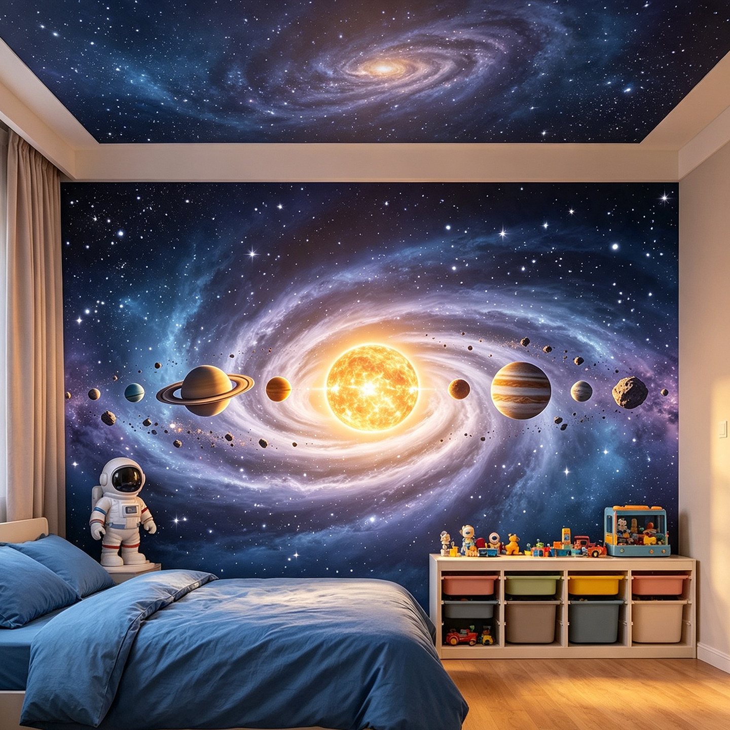 浩瀚宇宙星系墙面贴画网咖休闲娱乐包厢背景墙贴ktv装饰自粘墙纸