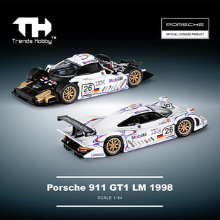 HEC杭州展TH保时捷911 GT1 LM1998勒芒冠军车 1/64合金跑车模型