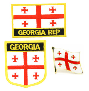 pin 肩章 069 flag 背胶 徽章 格鲁吉亚国旗布贴 Georgia patch