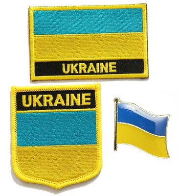 乌克兰国旗布贴徽章肩章背胶