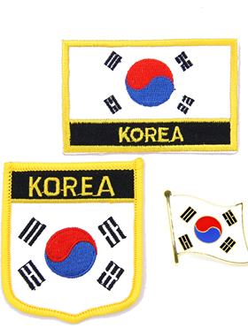 074 korea flag pin patch韩国国旗布贴 背胶刺绣臂章 徽章 肩章