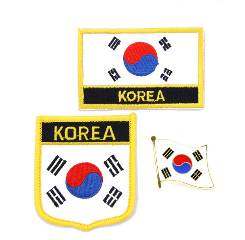 韩国国旗布贴背胶刺绣徽章肩章