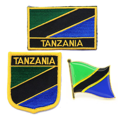 173 tanzania flag pin patch坦桑尼亚国旗布贴 臂章 徽章 肩章