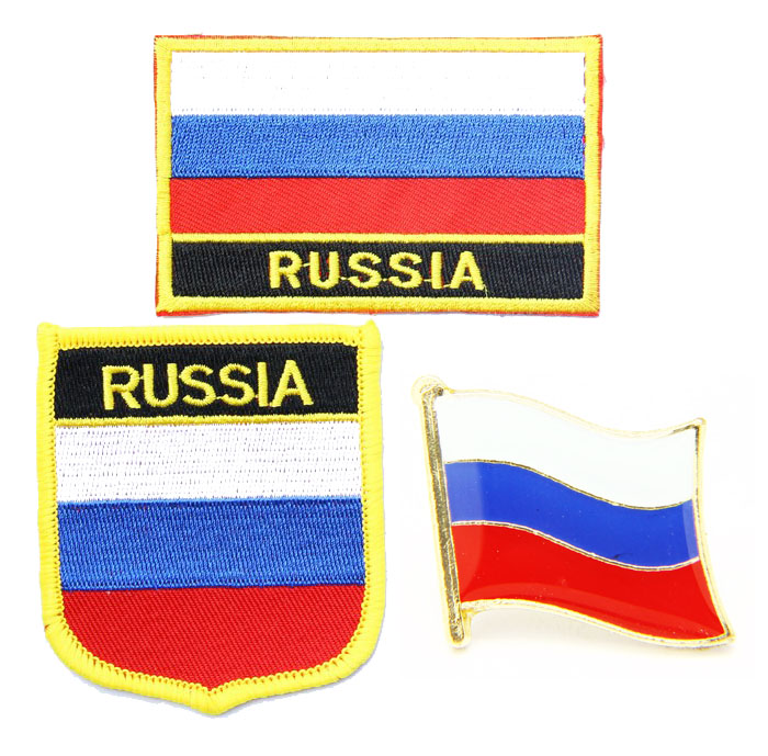 054 russia flag pin patch  俄罗斯国旗布贴 刺绣臂章 徽章 肩章