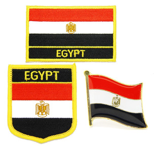 009 Egypt flag pin patch 埃及国旗布贴 背胶 熨烫 刺绣 徽章