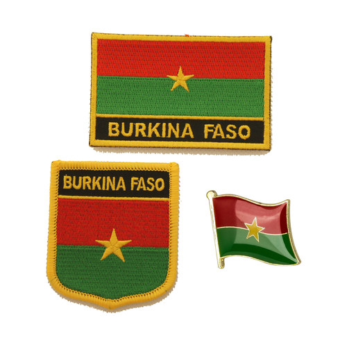 44 Burkina Faso flag pin patch布基纳法索国旗布贴徽章背胶刺绣