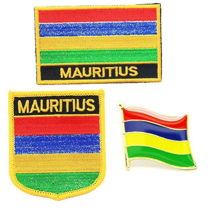 119 mauritius flag pin patch 毛里求斯国旗布贴 臂章徽章国徽