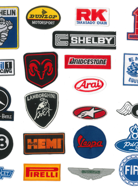 2025 赛车 外贸车标布贴 Racing Car patch  魔术贴 背胶刺绣袖章