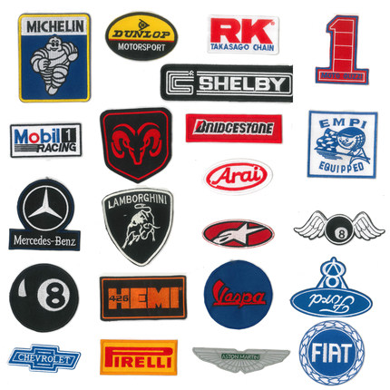 2025 赛车 外贸车标布贴 Racing Car patch  魔术贴 背胶刺绣袖章