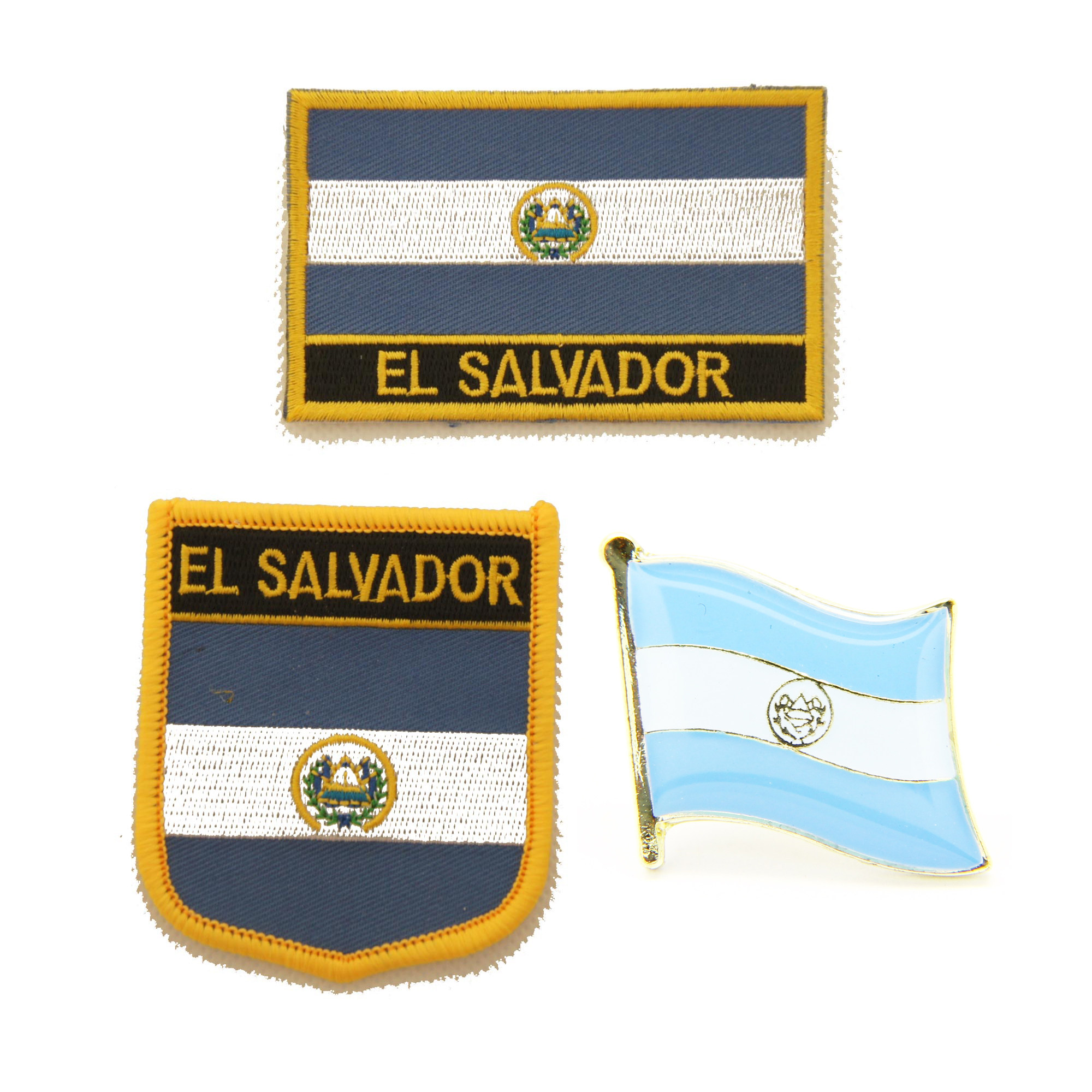 萨尔瓦多国旗布贴徽章背胶刺绣