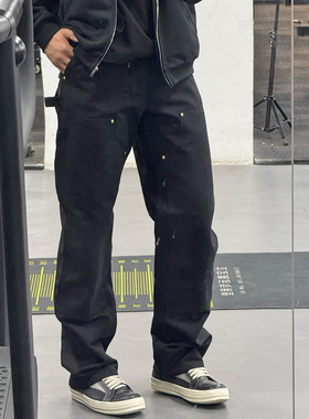 Carhartt/卡哈特宽松休闲水洗直筒双膝拉链双面实用工装裤106679