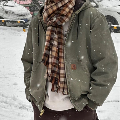 Carhartt卡哈特104050纯色LOGO徽标口袋拉链连帽男款休闲夹克